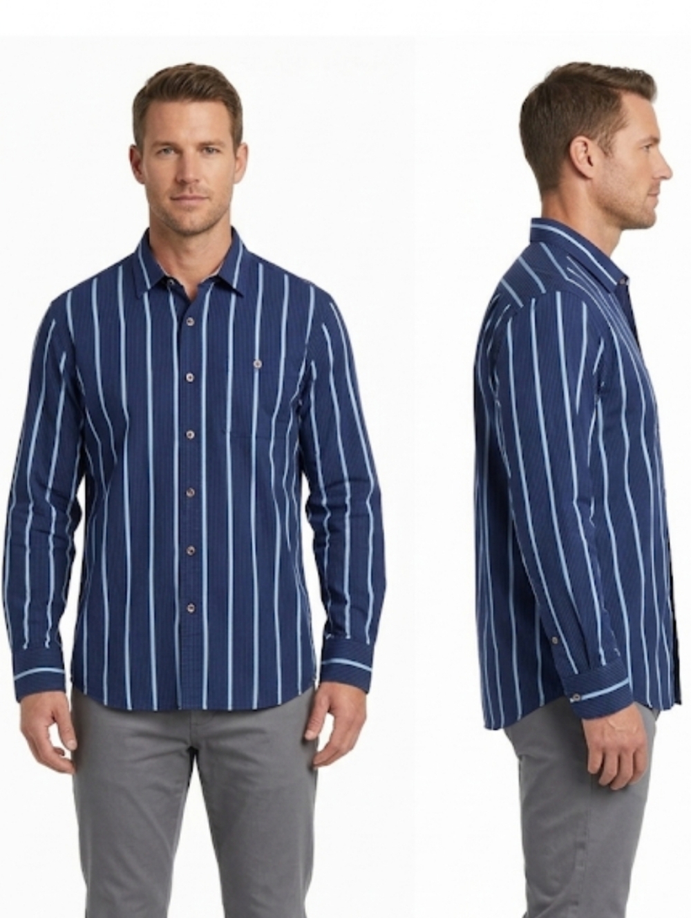 📌3for$10 TOMMY BAHAMA Island Zone Men's Modern Plaid Long Sleeve Shirt XL